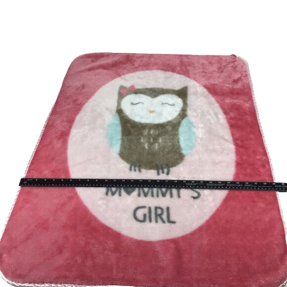 HB Hudson Plush Mommy’s Girl Pink Satin‎ Edge Baby Girl Blanket Owl - Picture 5 of 12